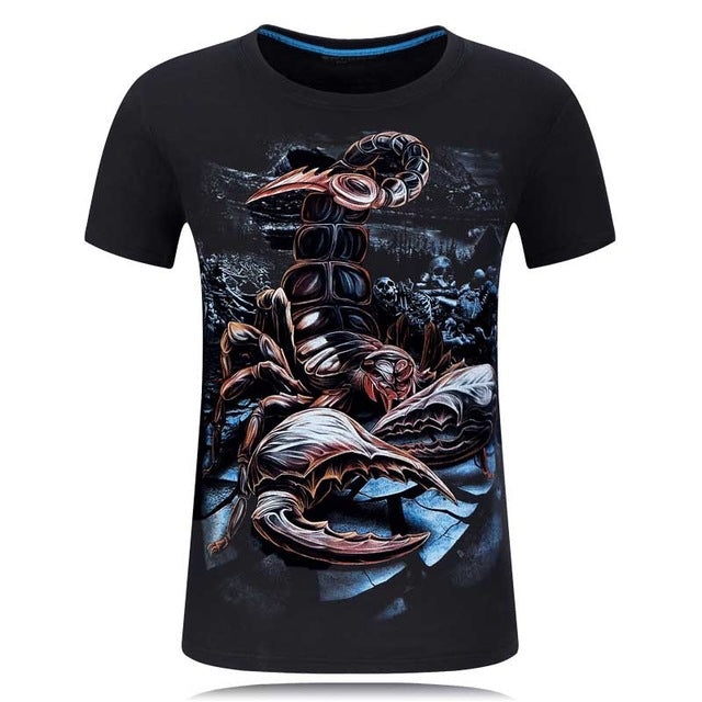 Horror Skull print O-neck t-shirt Casual Tee shirt plus size S-6xl high quality Tops cool Tees