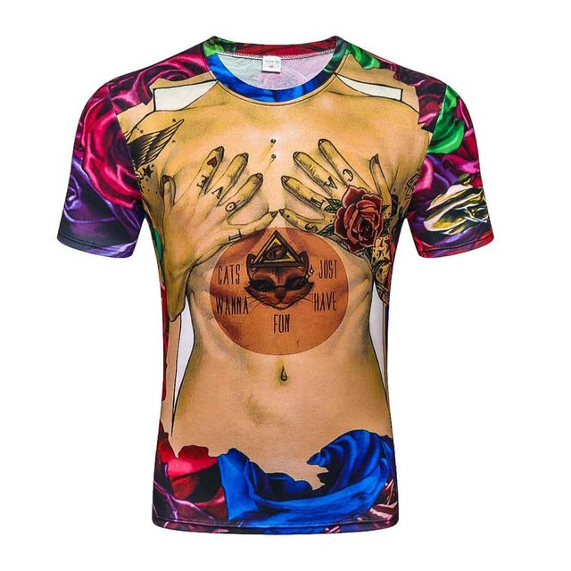 New Fashion Brand T-shirt Hip Hop 3d Print Skulls Harajuku Animation 3d T shirt Summer Cool Tees