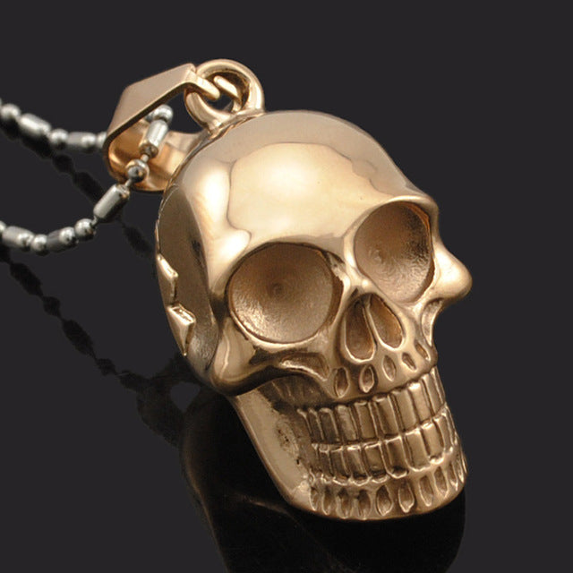 Necklace Men,Biker Motorcycle Style Black Stainless Steel Skull Pendants Necklaces