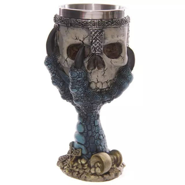 300ML Stainless Steel Coffee Mugs 3D Skull Design Resin Mugs Double Layer