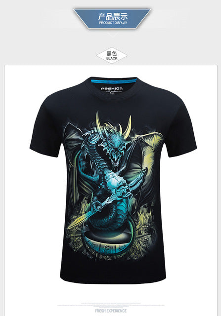 3D Tee shirt O-Neck Short Sleeves white Summer Fashion Casual Brand T shirt Men's Plus size S-6XL