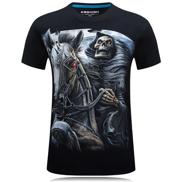 3D Tee shirt O-Neck Short Sleeves white Summer Fashion Casual Brand T shirt Men's Plus size S-6XL