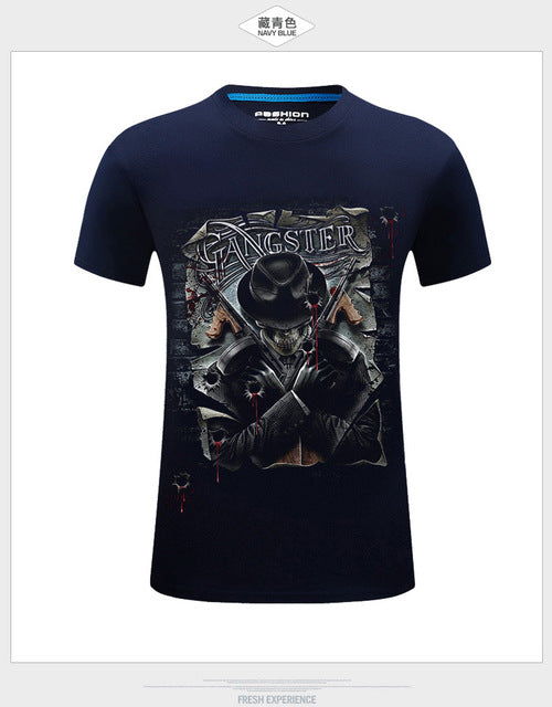 3D Tee shirt O-Neck Short Sleeves white Summer Fashion Casual Brand T shirt Men's Plus size S-6XL