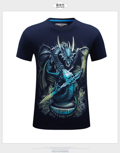 3D Tee shirt O-Neck Short Sleeves white Summer Fashion Casual Brand T shirt Men's Plus size S-6XL
