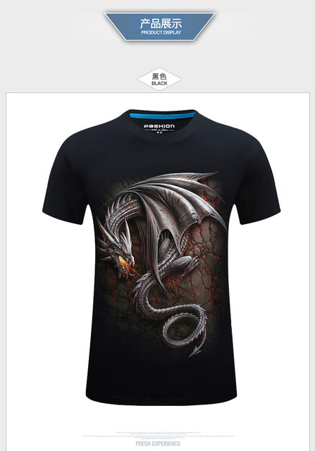 3D Tee shirt O-Neck Short Sleeves white Summer Fashion Casual Brand T shirt Men's Plus size S-6XL