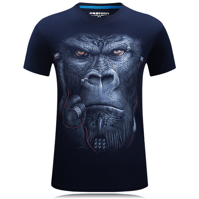 3D Tee shirt O-Neck Short Sleeves white Summer Fashion Casual Brand T shirt Men's Plus size S-6XL