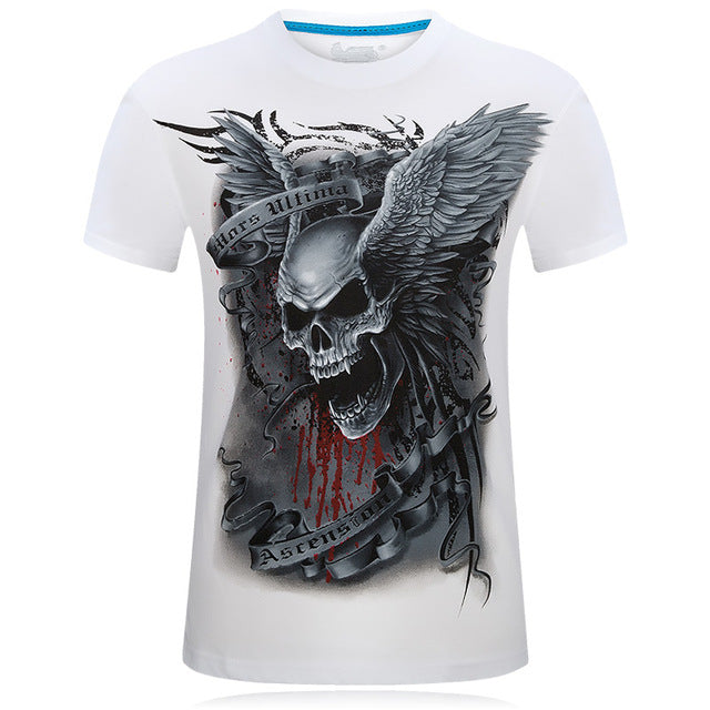 3D Tee shirt O-Neck Short Sleeves white Summer Fashion Casual Brand T shirt Men's Plus size S-6XL