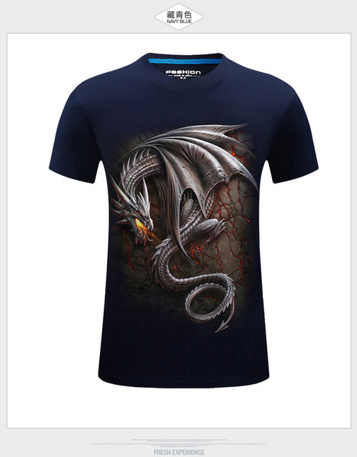 3D Tee shirt O-Neck Short Sleeves white Summer Fashion Casual Brand T shirt Men's Plus size S-6XL
