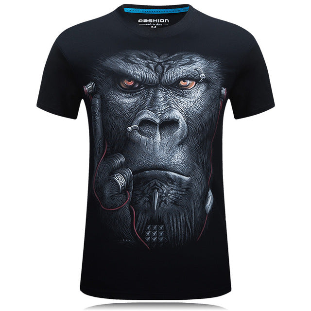 3D Tee shirt O-Neck Short Sleeves white Summer Fashion Casual Brand T shirt Men's Plus size S-6XL