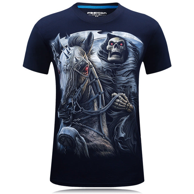 3D Tee shirt O-Neck Short Sleeves white Summer Fashion Casual Brand T shirt Men's Plus size S-6XL