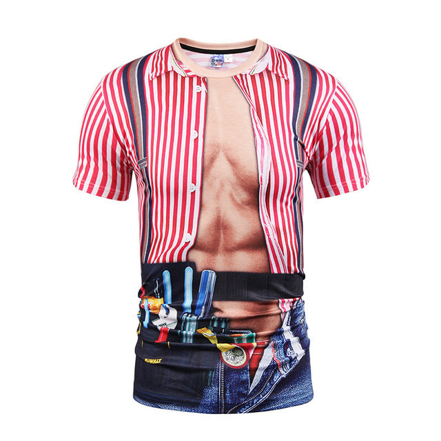 3D T Shirt Skull Short Sleeve Hip Hop Fashion Tee Shirt Homme Slim Fit Halloween Cosplay T-shirt