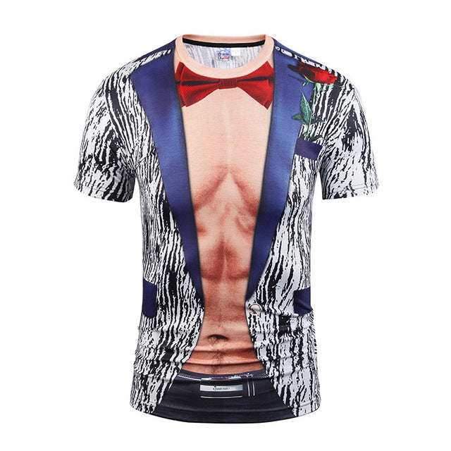 3D T Shirt Skull Short Sleeve Hip Hop Fashion Tee Shirt Homme Slim Fit Halloween Cosplay T-shirt