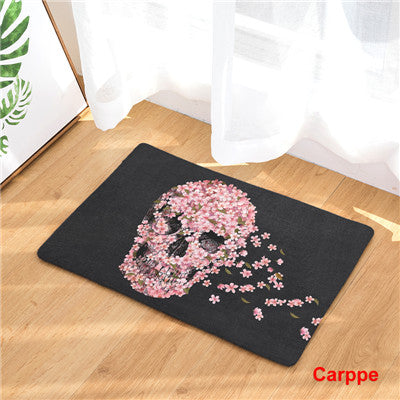Fashion Style Skull Head Print Carpets Anti-slip Floor Mat Outdoor Rugs Creative Front Door Mats