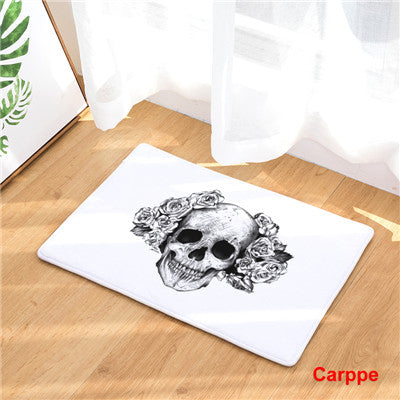 Fashion Style Skull Head Print Carpets Anti-slip Floor Mat Outdoor Rugs Creative Front Door Mats
