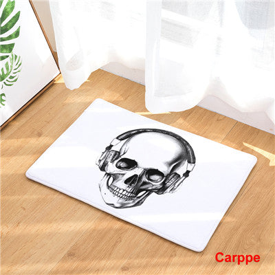 Fashion Style Skull Head Print Carpets Anti-slip Floor Mat Outdoor Rugs Creative Front Door Mats