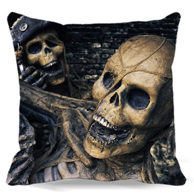 Skull wrapped around spider web of Square soft Cushion Cover For Sofa Bed car home Decorative