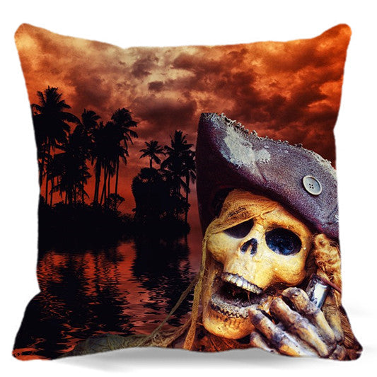 Skull wrapped around spider web of Square soft Cushion Cover For Sofa Bed car home Decorative