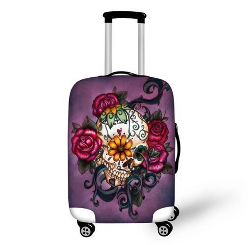 Travel Luggage Protective Cover,Skull Dust Covers to 18-28 inch Case Elastic Waterproof Suitcase Cover