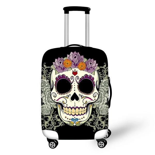 Luggage Cover 3D Vintage Sugar Skull Roses Travel Accessories for 18''-30'' Travel Case Suitcase Protective Cover