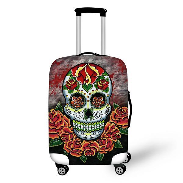 Luggage Cover 3D Vintage Sugar Skull Roses Travel Accessories for 18''-30'' Travel Case Suitcase Protective Cover