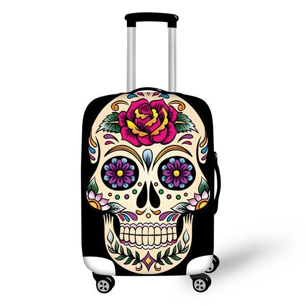 Luggage Cover 3D Vintage Sugar Skull Roses Travel Accessories for 18''-30'' Travel Case Suitcase Protective Cover