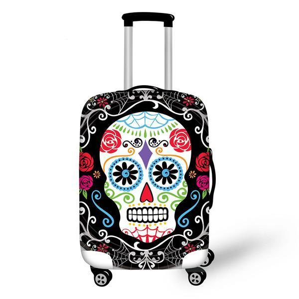 Luggage Cover 3D Vintage Sugar Skull Roses Travel Accessories for 18''-30'' Travel Case Suitcase Protective Cover