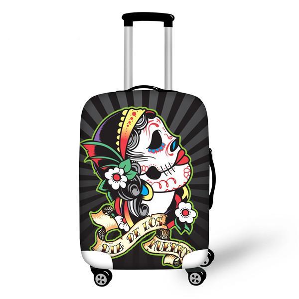 Luggage Cover 3D Vintage Sugar Skull Roses Travel Accessories for 18''-30'' Travel Case Suitcase Protective Cover