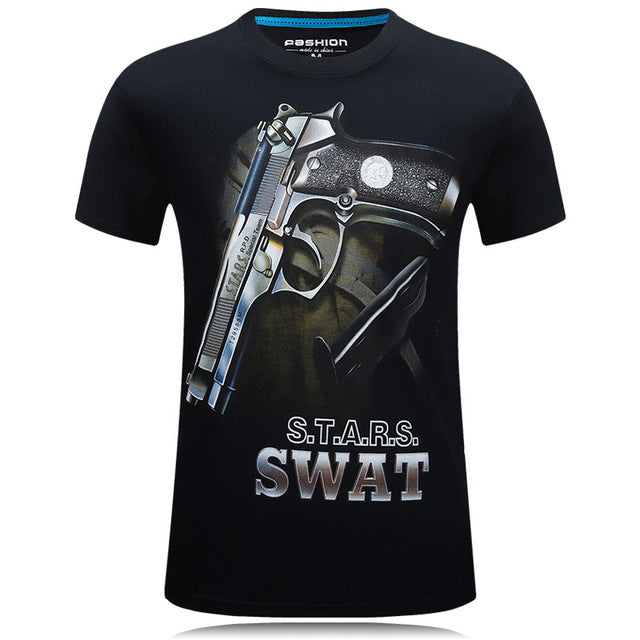 Horror Skull print O-neck t-shirt Casual Tee shirt plus size S-6xl high quality Tops cool Tees