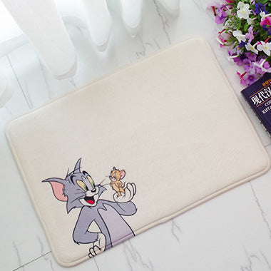 Creative Cute Skull Flannel Water Absorbent Floor Mats For Kitchen Outdoor Front Door Carpet