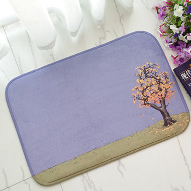 Creative Cute Skull Flannel Water Absorbent Floor Mats For Kitchen Outdoor Front Door Carpet