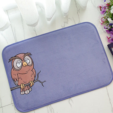 Creative Cute Skull Flannel Water Absorbent Floor Mats For Kitchen Outdoor Front Door Carpet