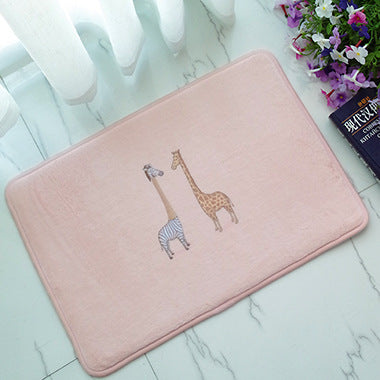 Creative Cute Skull Flannel Water Absorbent Floor Mats For Kitchen Outdoor Front Door Carpet