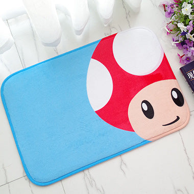 Creative Cute Skull Flannel Water Absorbent Floor Mats For Kitchen Outdoor Front Door Carpet