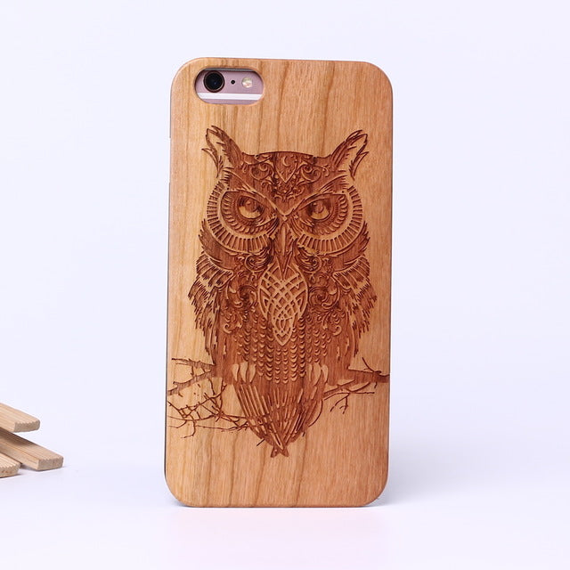 Indian Mandala Elephant Tribal Skull Cat Owl Wood Case