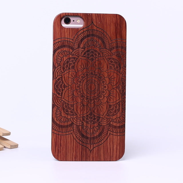Indian Mandala Elephant Tribal Skull Cat Owl Wood Case