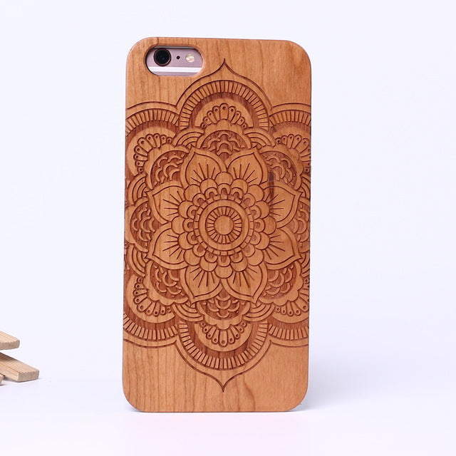 Indian Mandala Elephant Tribal Skull Cat Owl Wood Case
