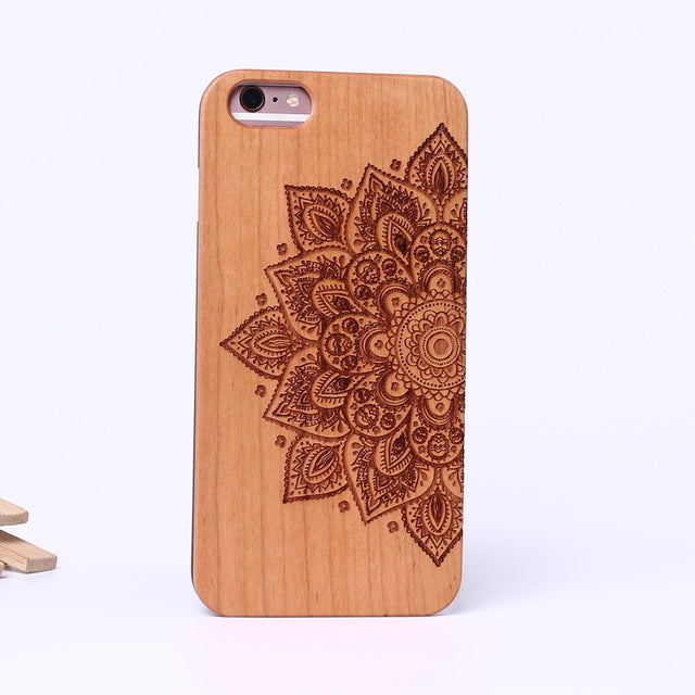 Indian Mandala Elephant Tribal Skull Cat Owl Wood Case