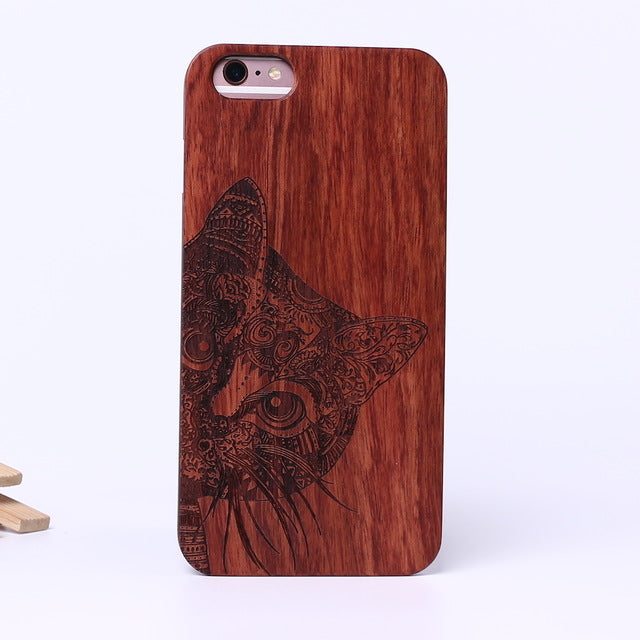 Indian Mandala Elephant Tribal Skull Cat Owl Wood Case