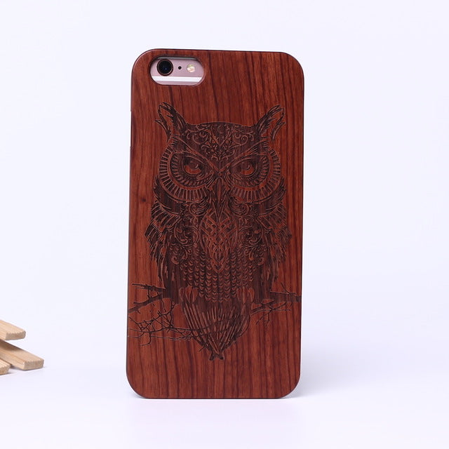 Indian Mandala Elephant Tribal Skull Cat Owl Wood Case
