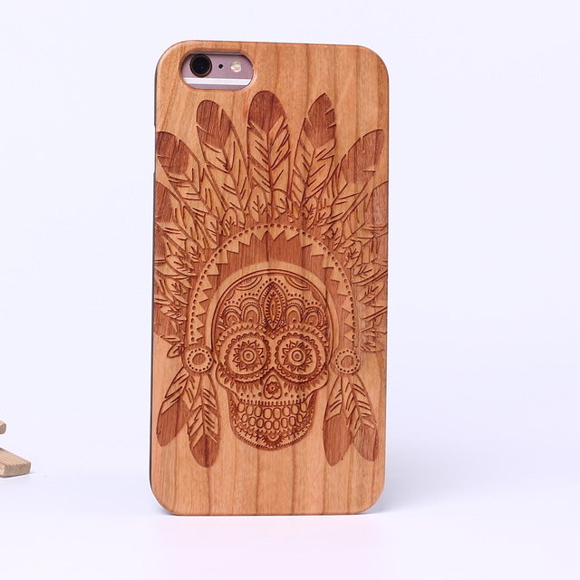 Indian Mandala Elephant Tribal Skull Cat Owl Wood Case