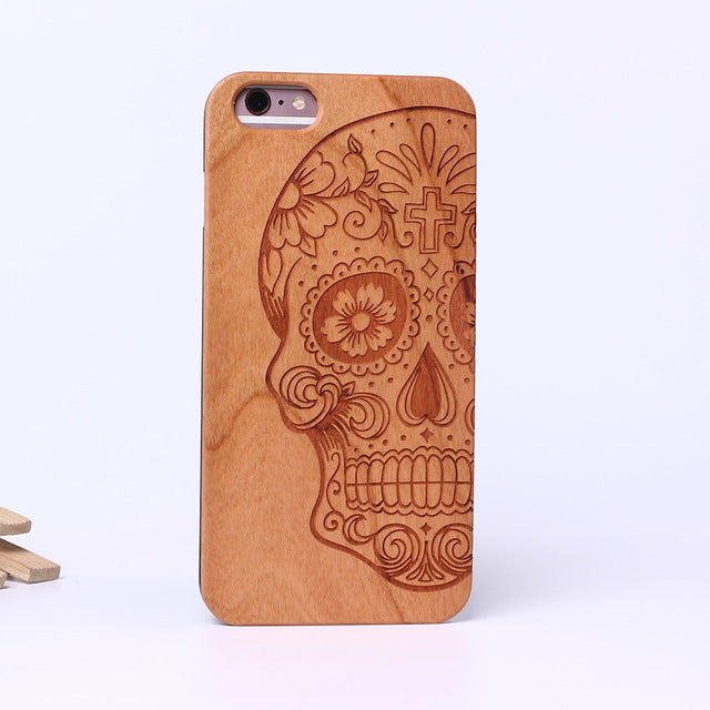 Indian Mandala Elephant Tribal Skull Cat Owl Wood Case