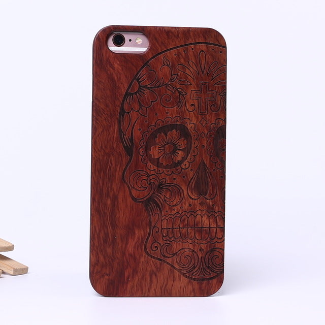 Indian Mandala Elephant Tribal Skull Cat Owl Wood Case