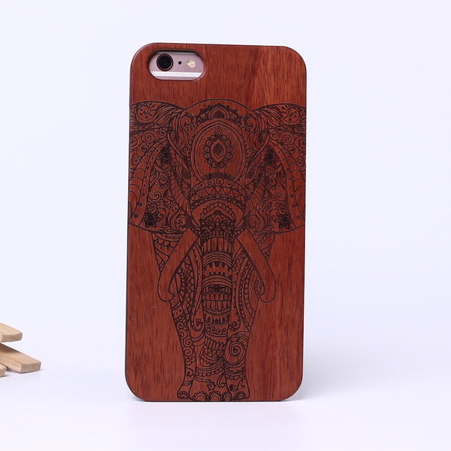 Indian Mandala Elephant Tribal Skull Cat Owl Wood Case