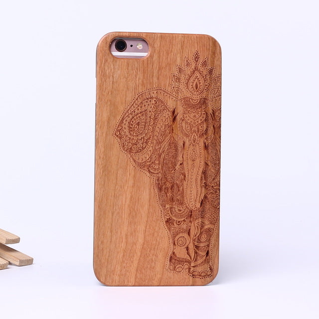 Indian Mandala Elephant Tribal Skull Cat Owl Wood Case