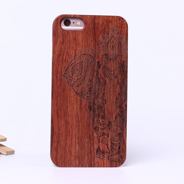 Indian Mandala Elephant Tribal Skull Cat Owl Wood Case