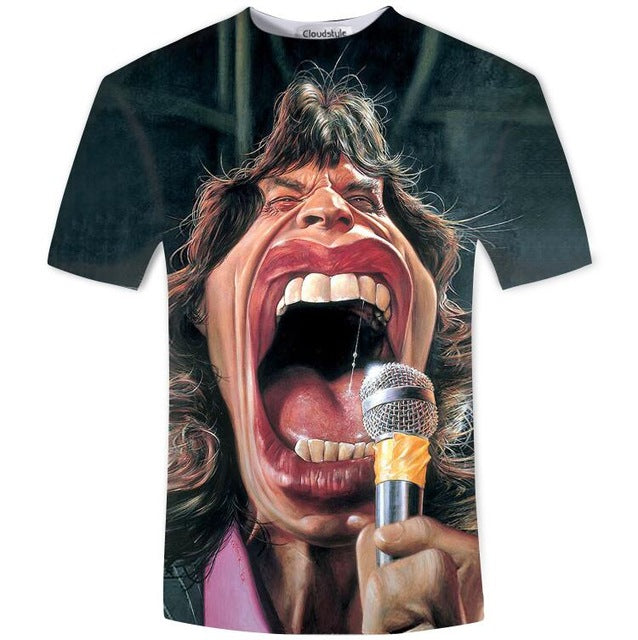 Cloudstyle Hot Black T-Shirt Male Make Clothing sexy punk rock 3D Skull