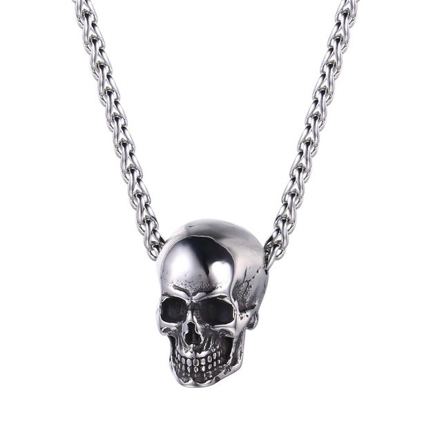 Jewelry Skull Necklace Stainless Steel Gothic Biker Pendant & Chain For Men/Women Punk