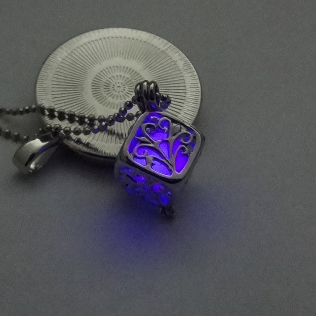 Tree Of Life Dark Luminous Necklaces Silver Color Chain Glowing in Dark Pendant Necklaces