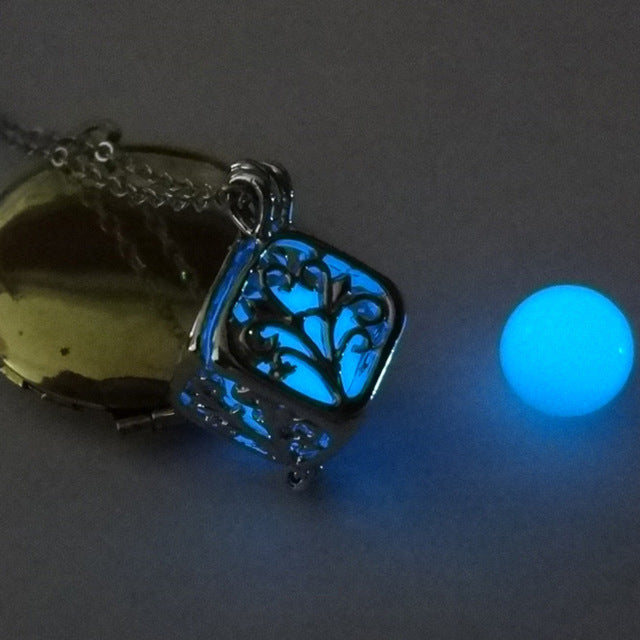 Tree Of Life Dark Luminous Necklaces Silver Color Chain Glowing in Dark Pendant Necklaces