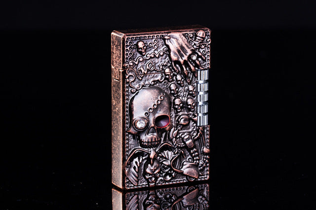 Personality Creative Langqing Skull Loud Voice Gas Lighter Metal Windproof Lighter